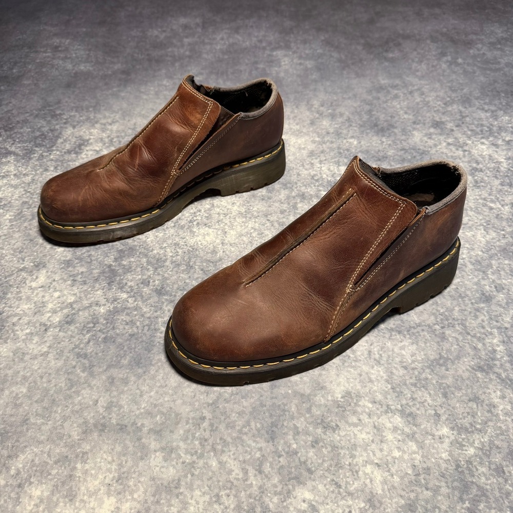 Dr. Martens Mens Brown Leather Slip On Shoes Size US 13 UK 12 EU 47